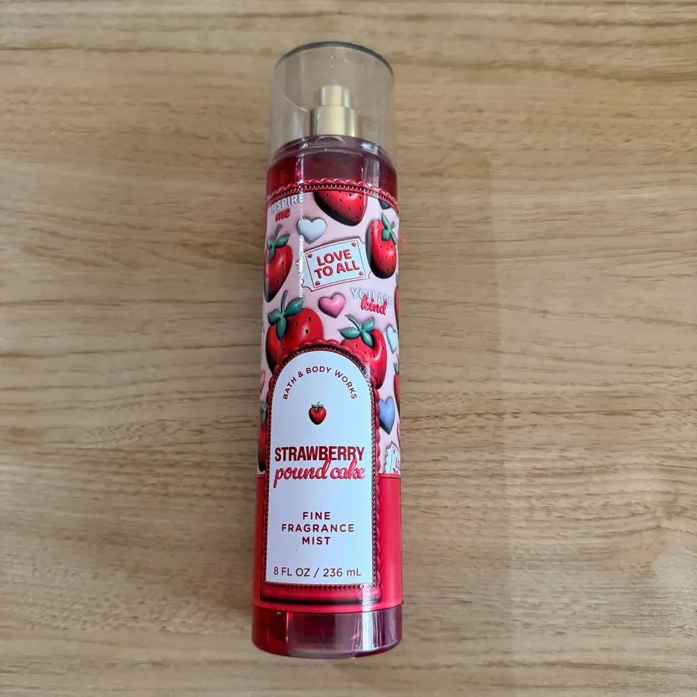 Bath & Body Works Strawberry Pound Cake Fragrance Mist 8 oz NEW